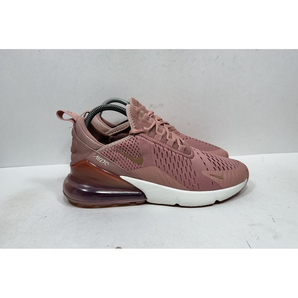 Nike Air Max 270 Womens Size 7.5 Rose Gold Pink Running Shoes Sneaker BQ0969-600